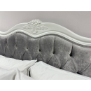 Sophia French Bed with Silver Velvet Fabric