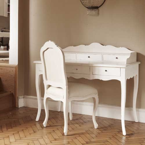 Lyon French Painted Writing Desk, White French Style Writing Desk