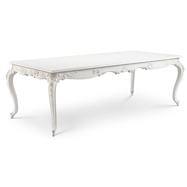 Antique White Beaulieu French Carved Dining table
