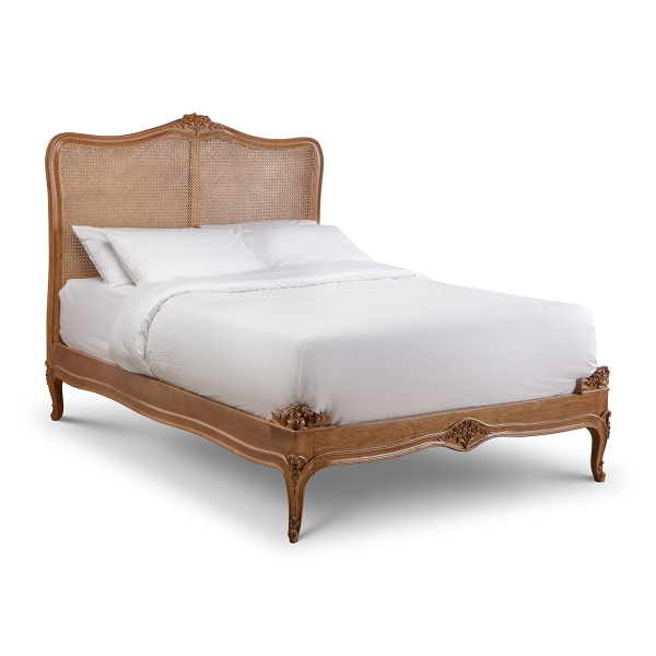 Beaulieu Oak French Style Rattan Bed