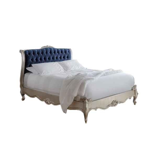 Fleur Silver French Style Upholstered Bed