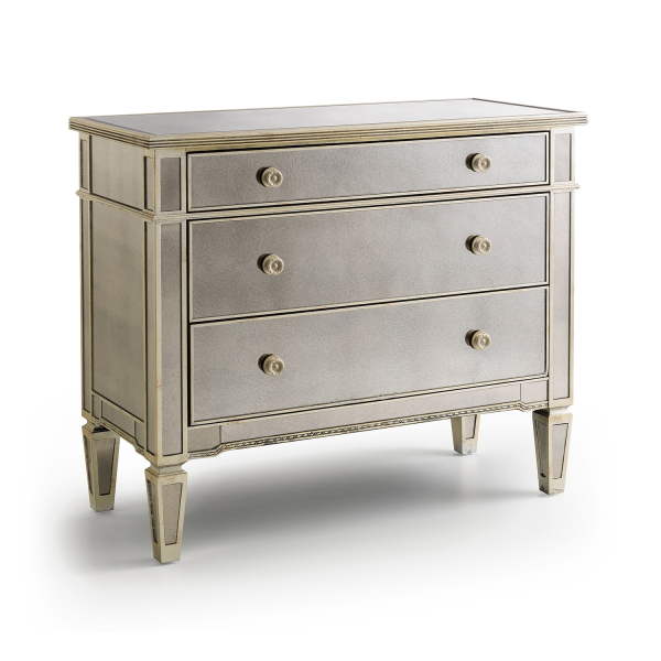 3 Drawer French Mirrored Chest
