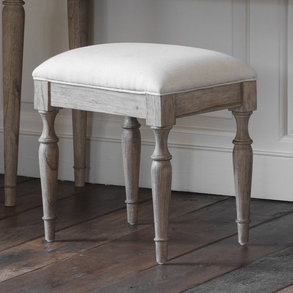 Camille French Style Weathered Dressing Table Stool