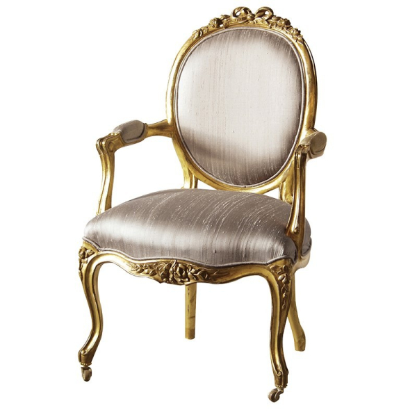 French Style Gold Leaf Nursing Armchair