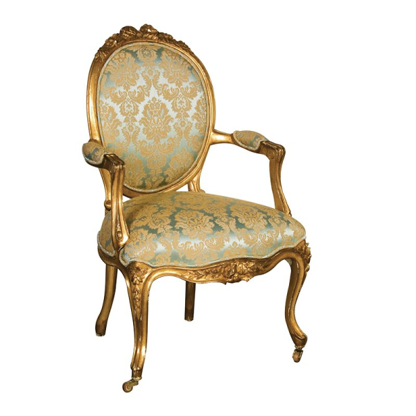 Gold Leaf Versailles Green/ Blue Nursing Armchair