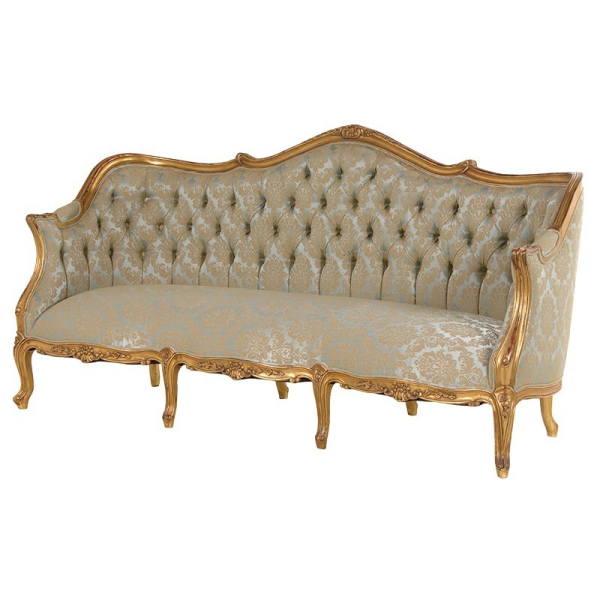 Antique Gold Versailles French 3 Seat Sofa