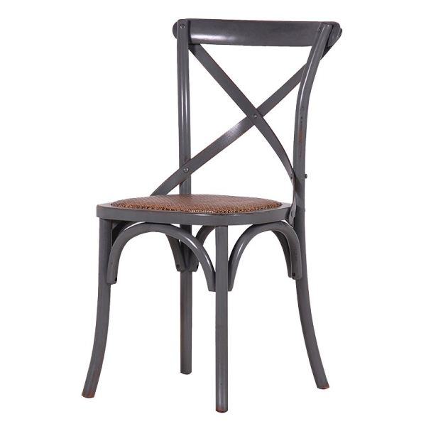 Traditional Grey Cross Back Dining Chair