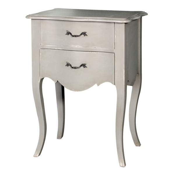 Loire Grey French 2 Drawer Bedside Table