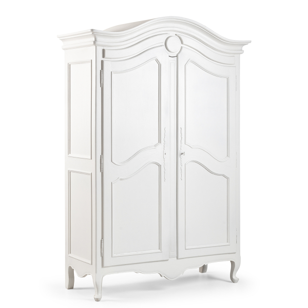 Louis French Carved 2 Door Armoire / Finished in Chalk