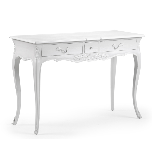 Louis French Antique White Console Tables