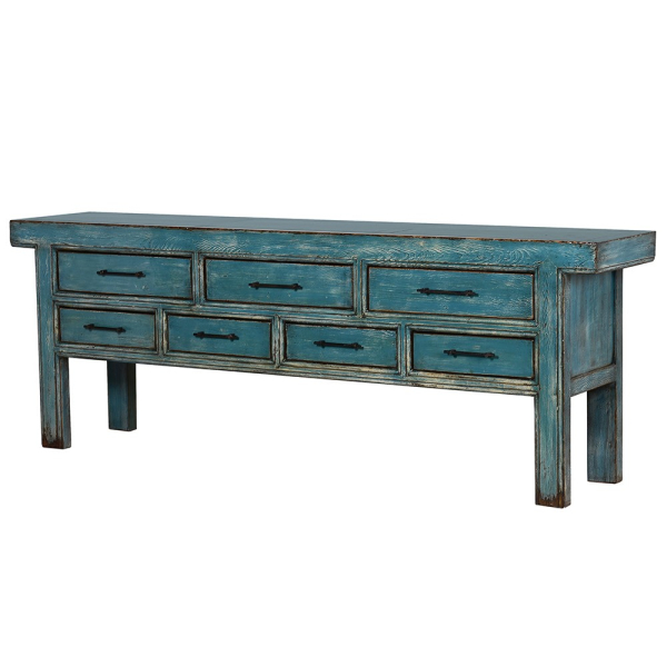 Oriental Blue 7 Drawer Sideboard