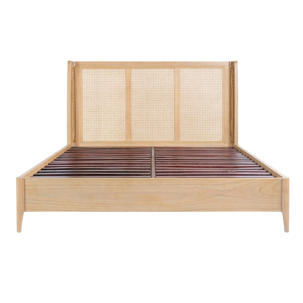 Palm Rattan Contemporary Curved Bed