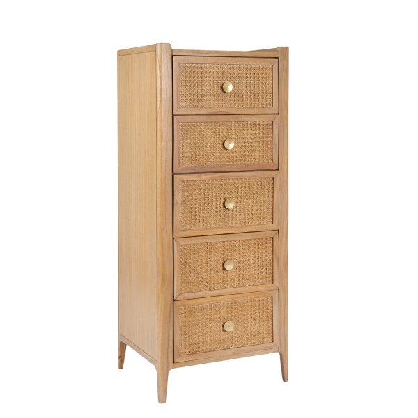 Palm Rattan Contemporary Tall Bedroom Chest