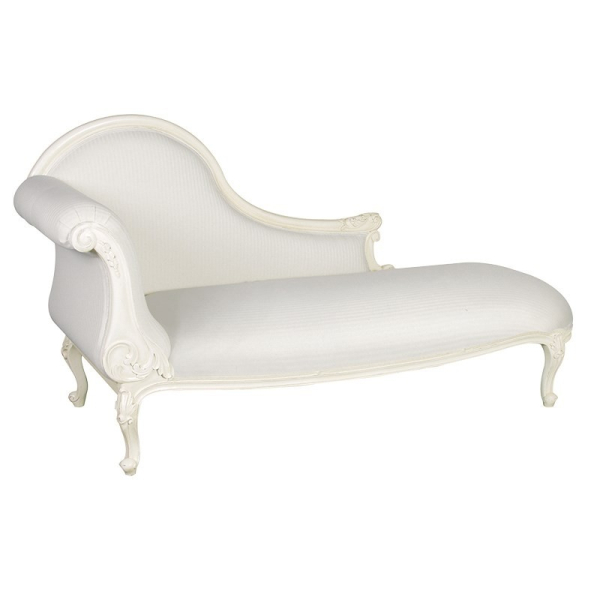 Antique White Provencale French Chaise