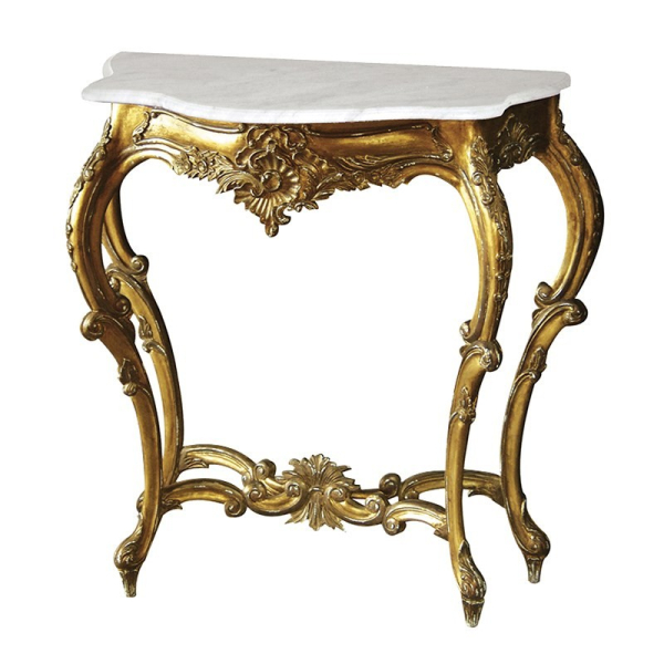 Gold Console Table Marble Top